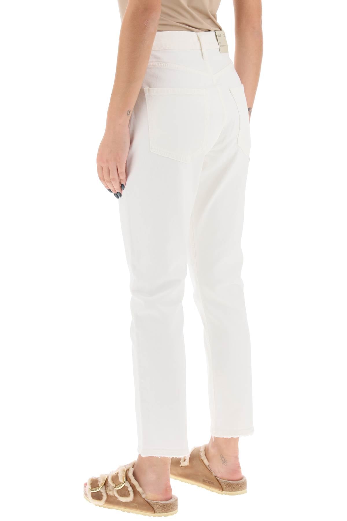 Riley High-waisted Cropped Jeans  - White