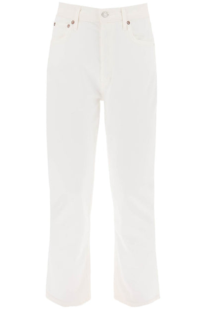 Riley High-waisted Cropped Jeans  - White