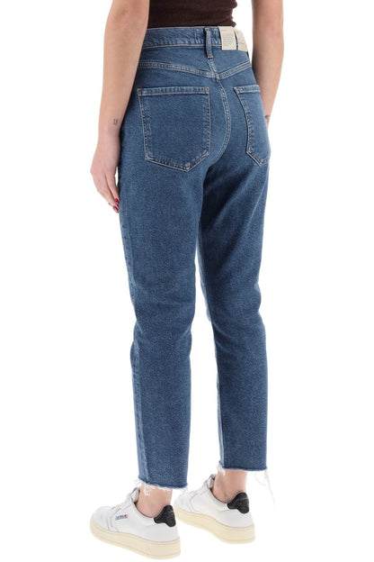 High-waisted Straight Cropped Jeans In The  - Blue