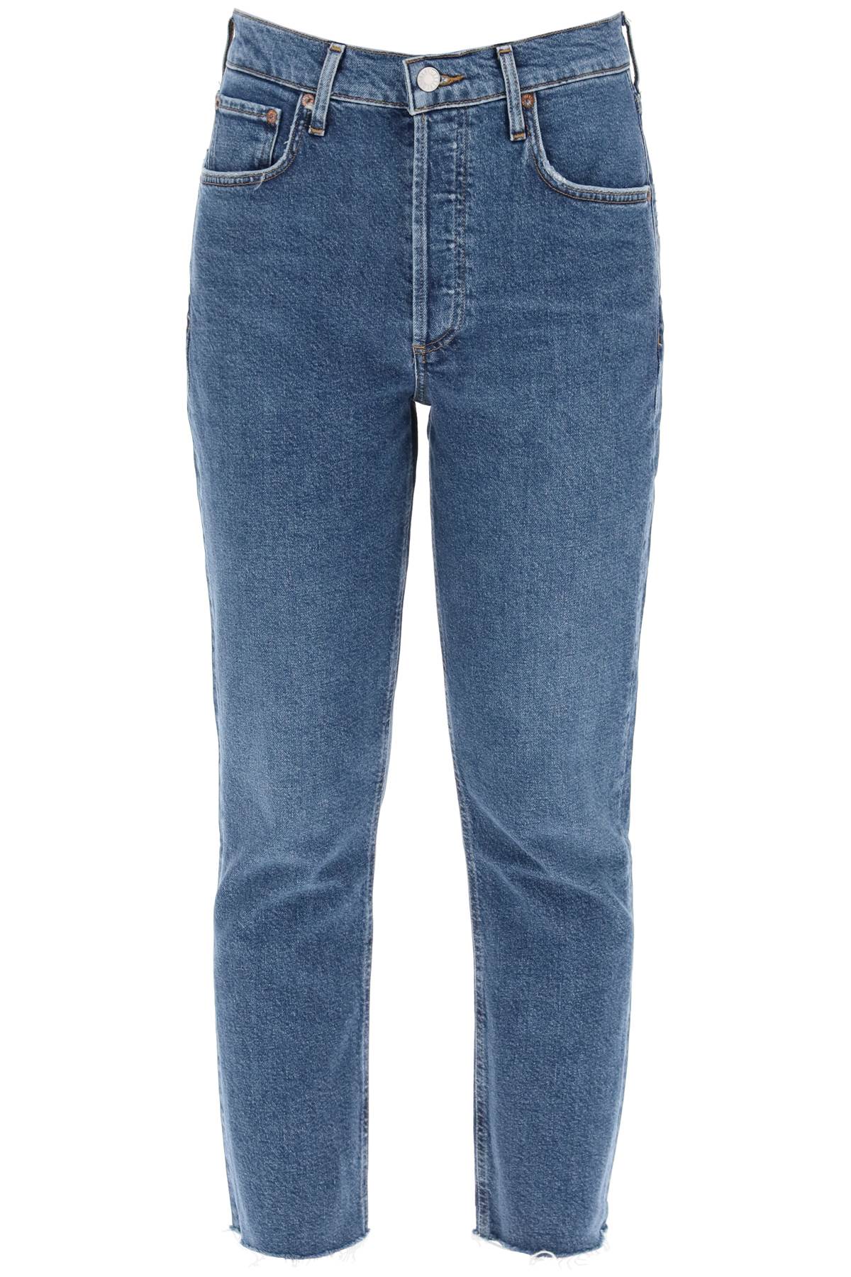 High-waisted Straight Cropped Jeans In The  - Blue