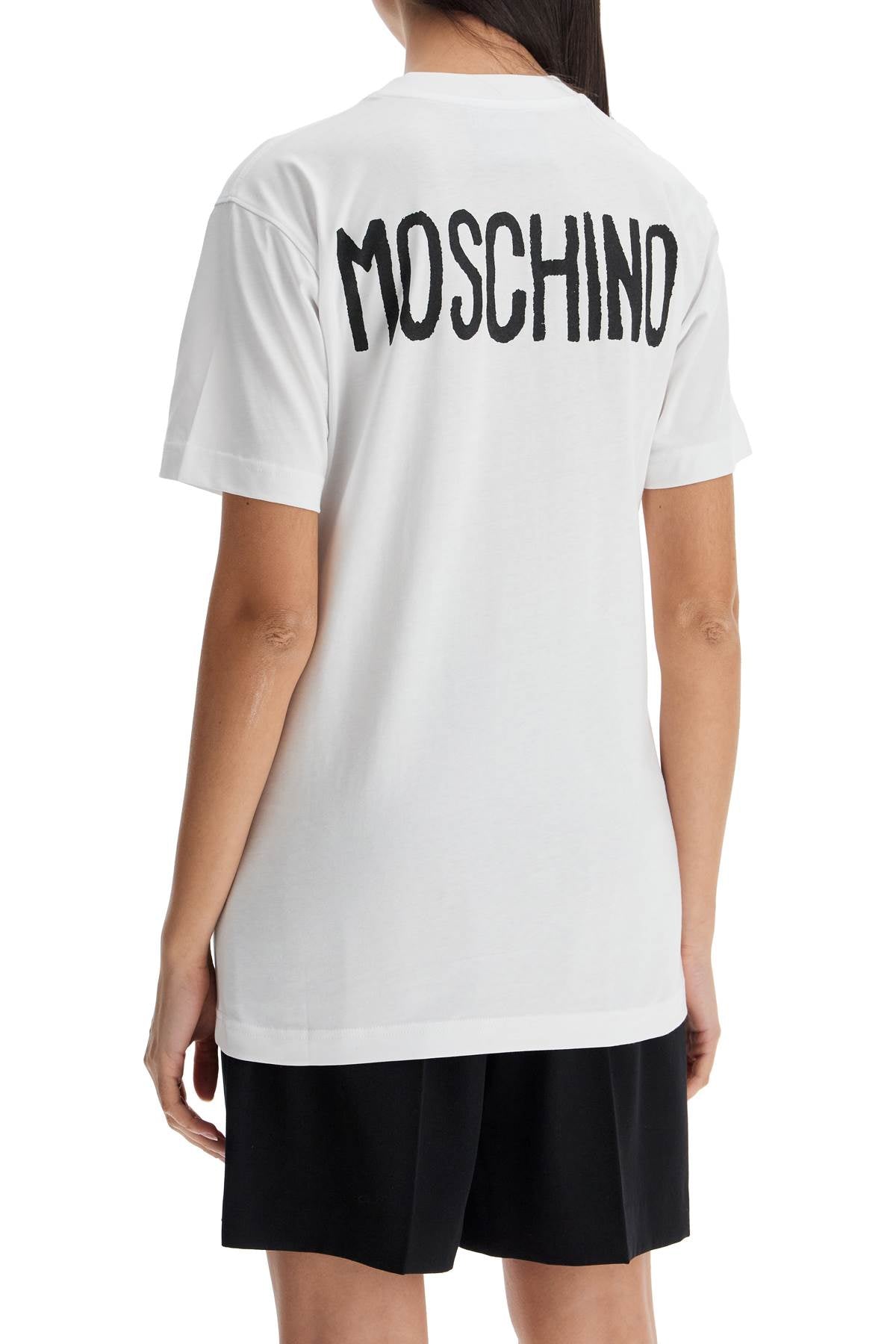 T-shirt With Lettering Print  - White