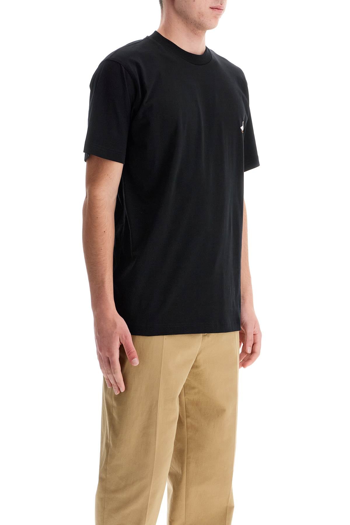 Goose Embroidered T-shirt  - Black