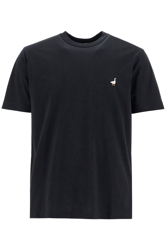 Goose Embroidered T-shirt  - Black