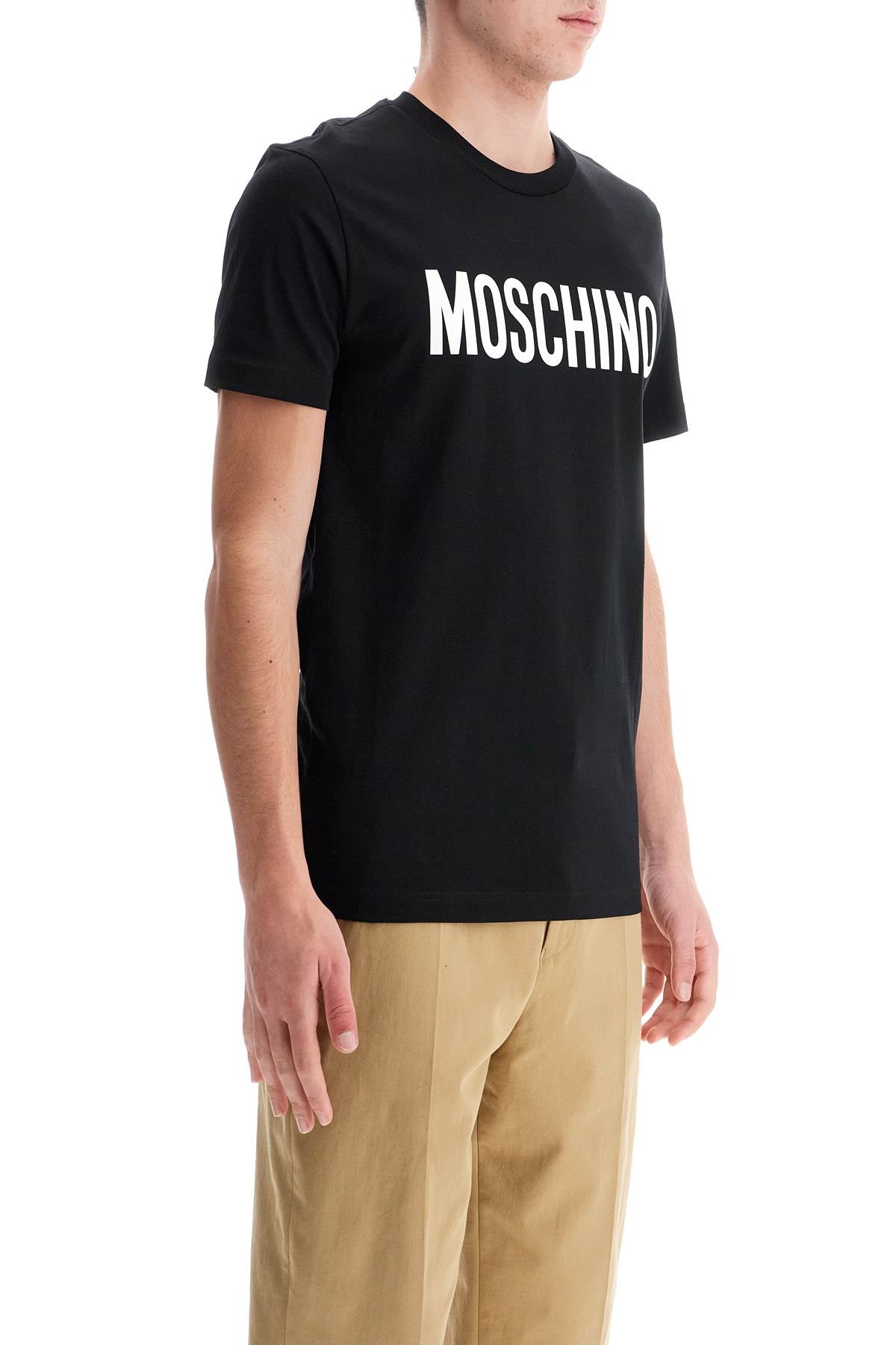 T-shirt With Logo Print  - Black