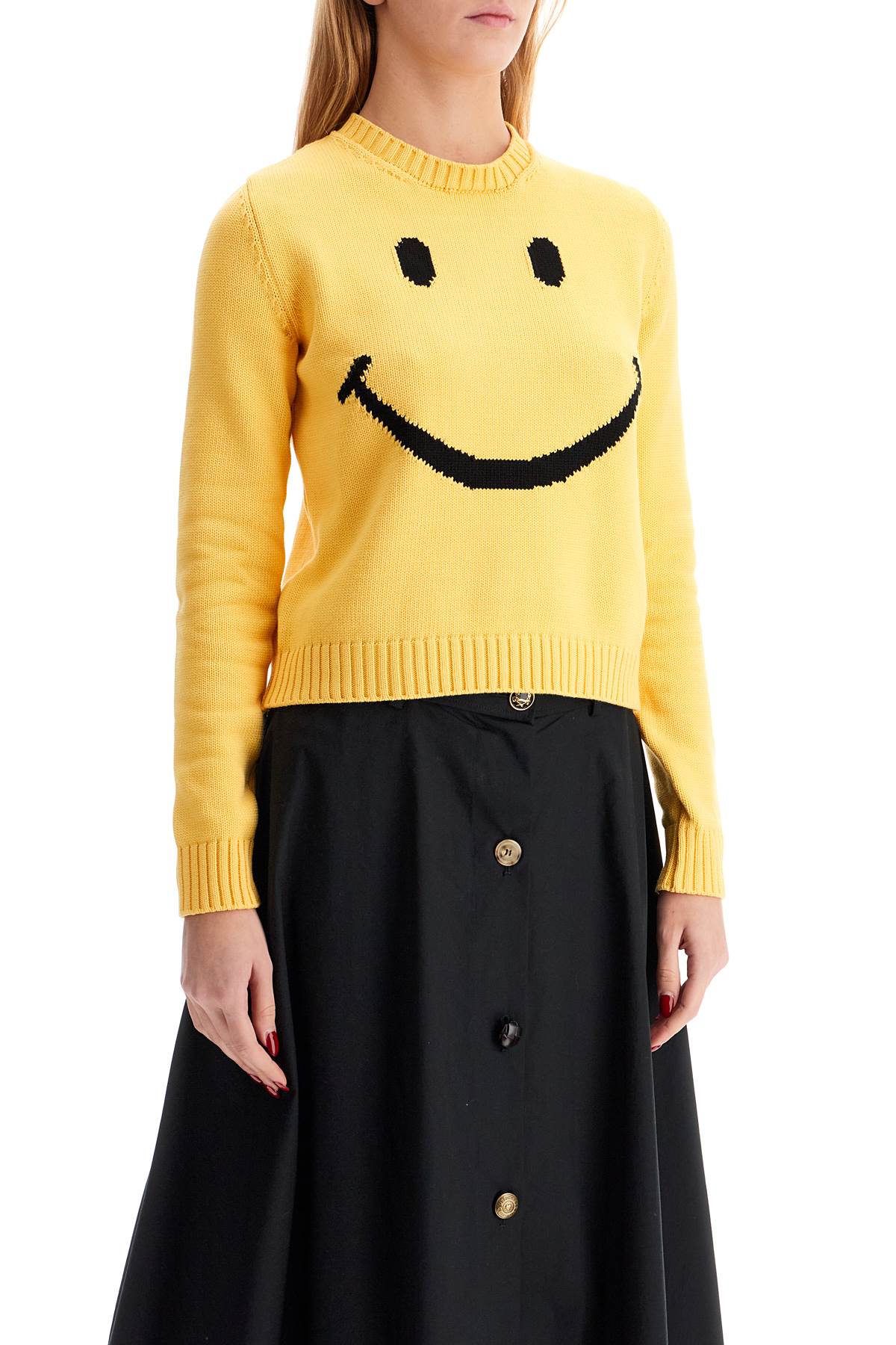 "smiley Cotton Blend T-shirt  - Yellow