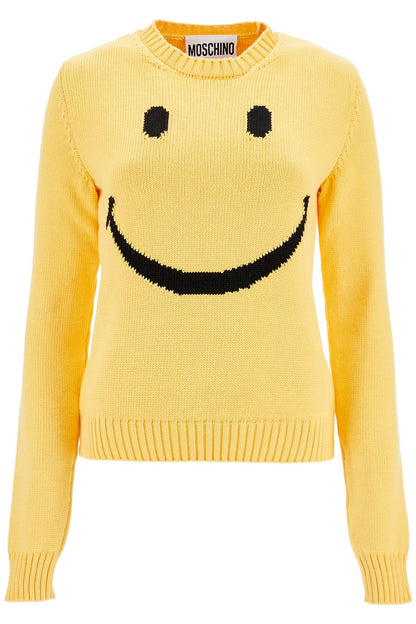 "smiley Cotton Blend T-shirt  - Yellow