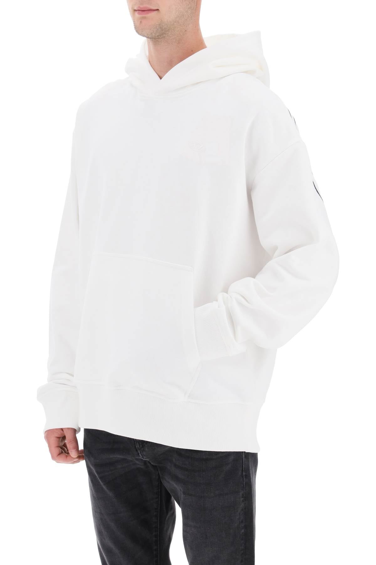 Logo Embroidered Hoodie  - White