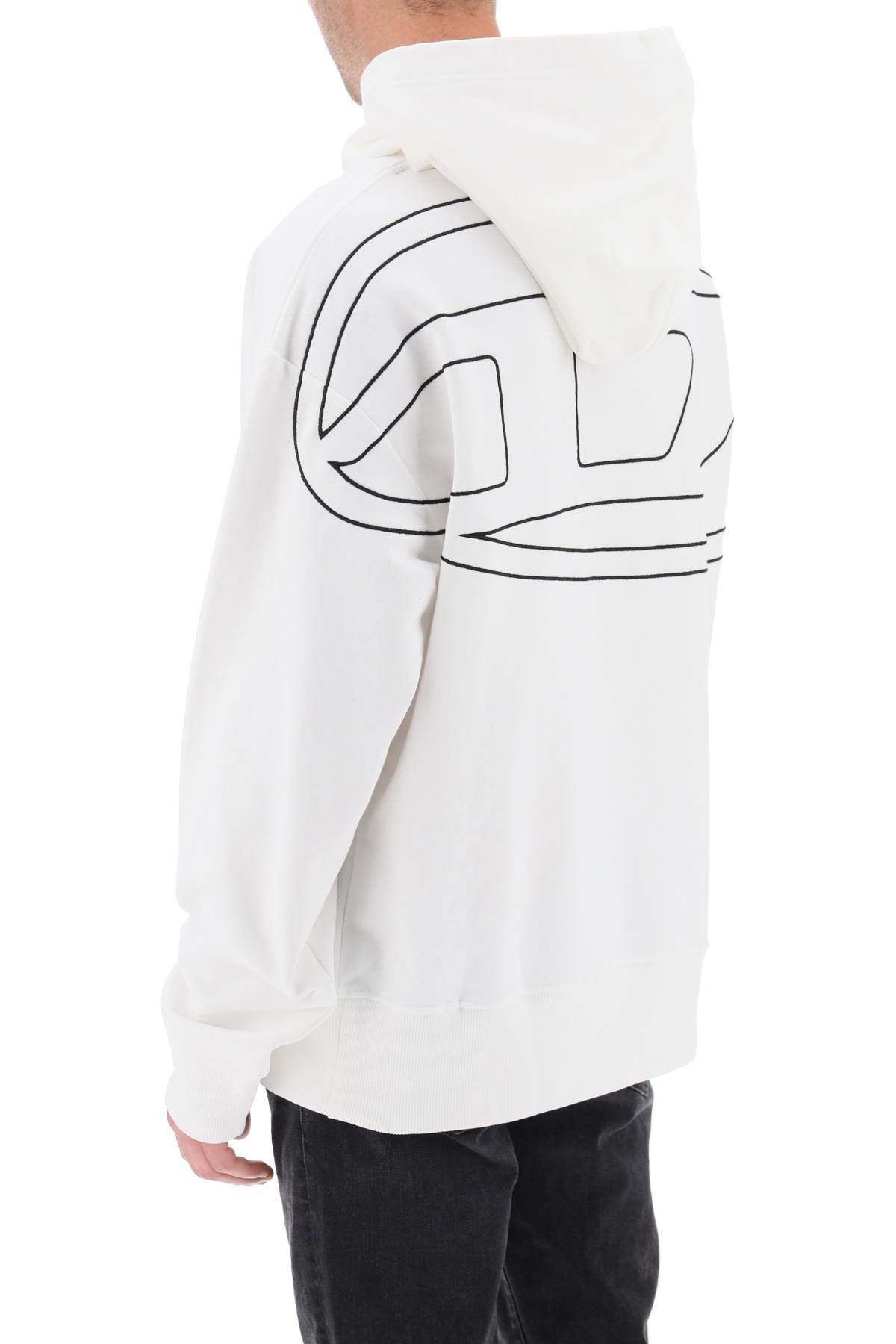 Logo Embroidered Hoodie  - White