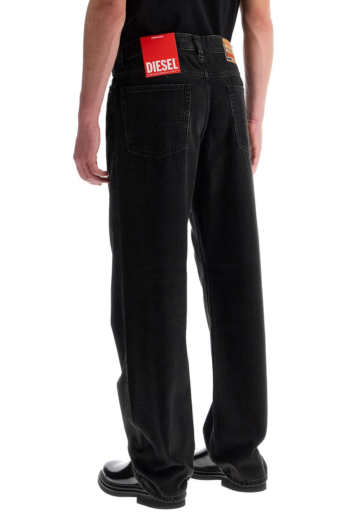 D-macro Black Wide Leg Jeans  - Black