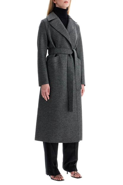 Long Coat In Pressed Wool  - Grey