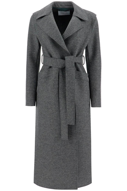 Long Coat In Pressed Wool  - Grey