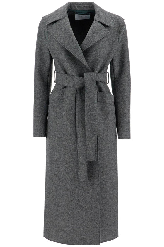 Long Coat In Pressed Wool  - Grey