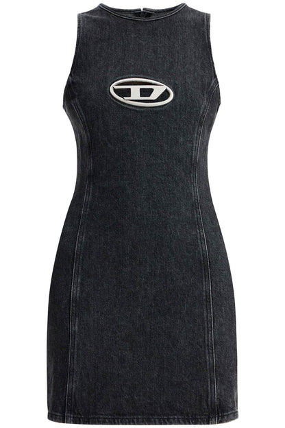 Mini Denim Dress In Seven Words  - Black