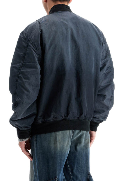 Gradient Effect Bomber Jacket  - Black