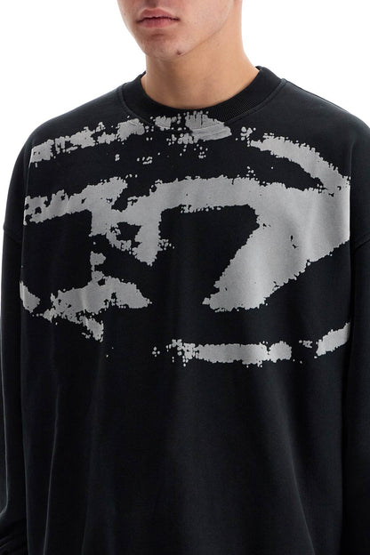 Fleece Sweatshirt With F  - Black