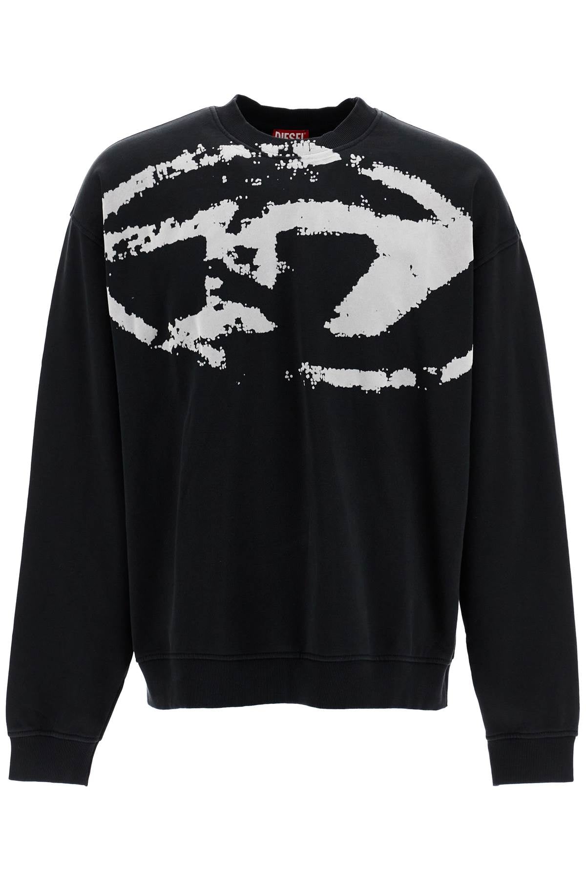 Fleece Sweatshirt With F  - Black