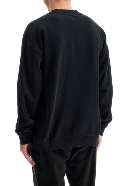 Fleece Sweatshirt With F  - Black