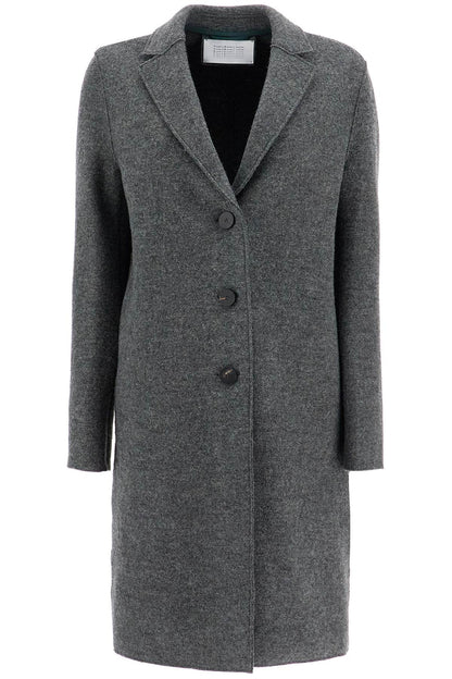 Single-breasted Wool Coat In Boiled  - Grey