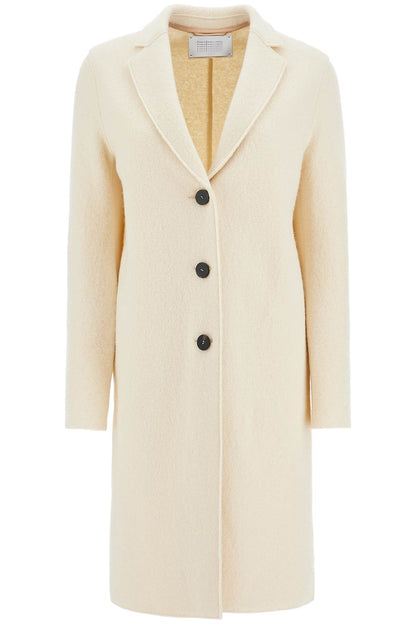 Single-breasted Wool Coat In Boiled  - White