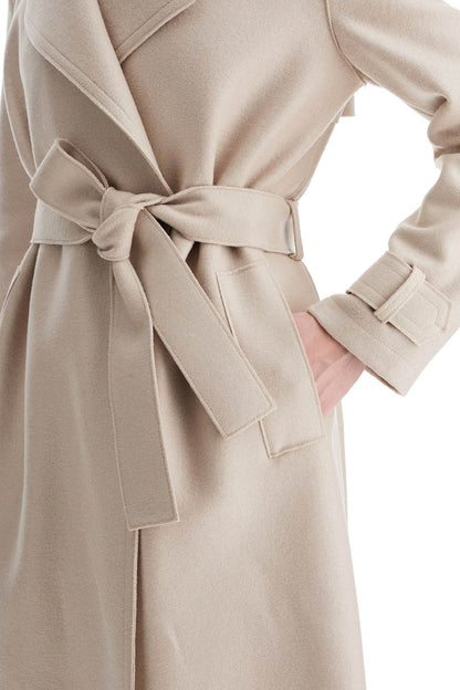 Pressed Wool Robe Coat With Nine Words  - Neutro