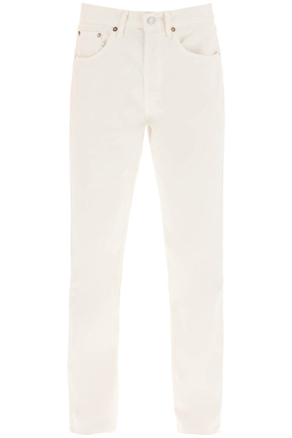 Lana Straight Mid Rise Jeans  - White