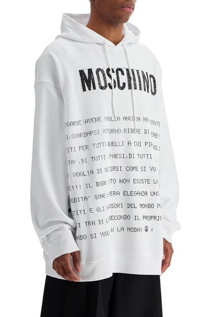 Hooded Sweatshirt With Letter  - White