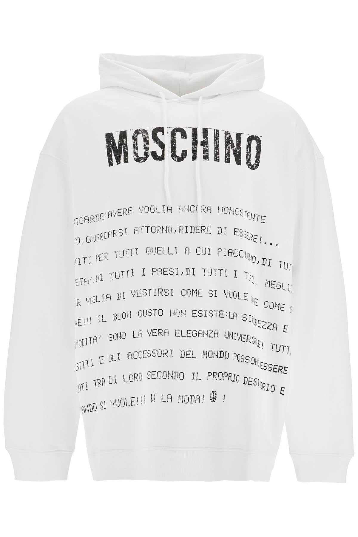 Hooded Sweatshirt With Letter  - White