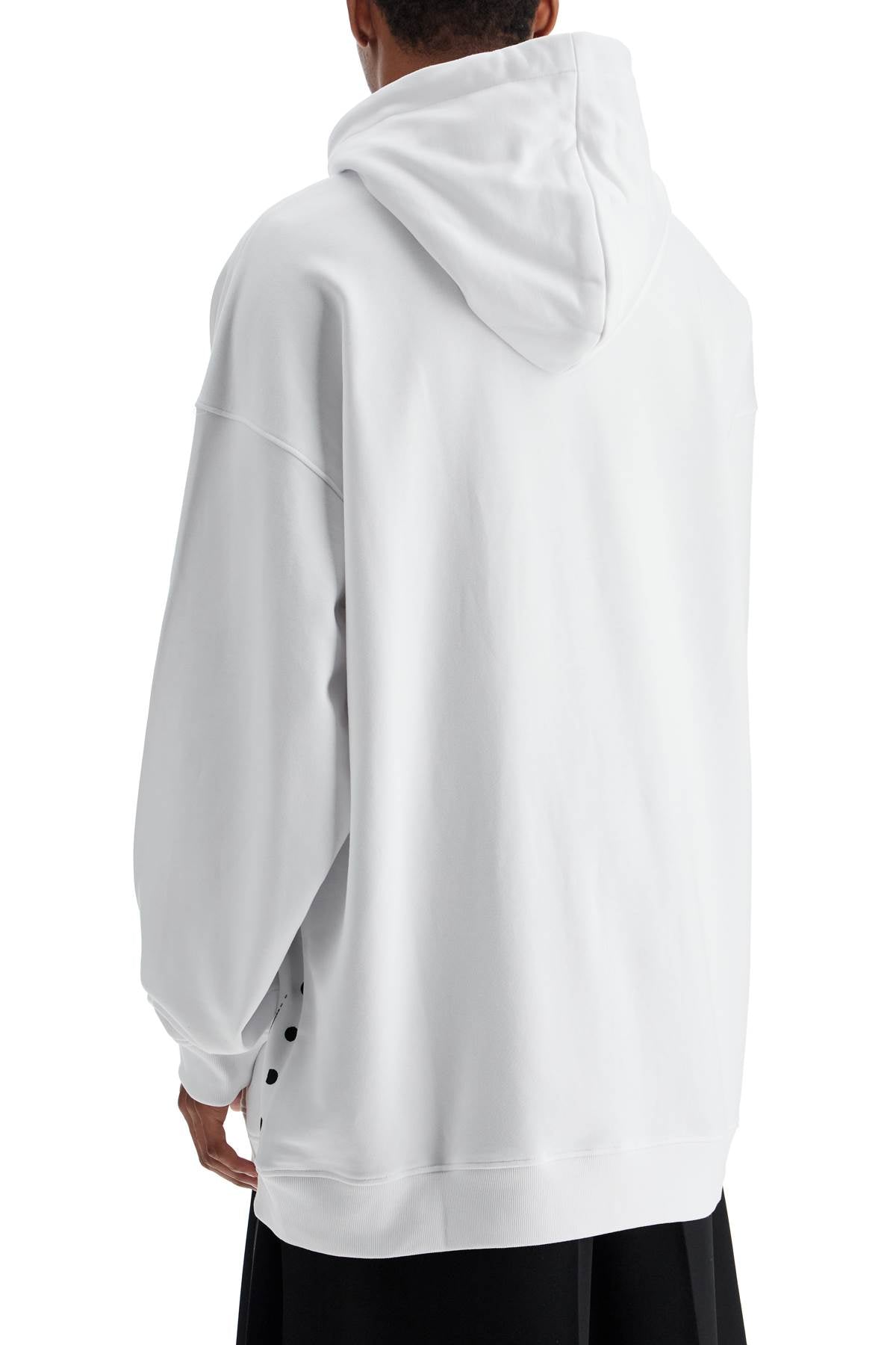 Hooded Sweatshirt With Letter  - White