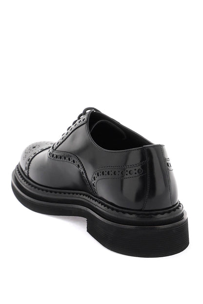 Brushed Leather Oxford Lace-ups  - Black