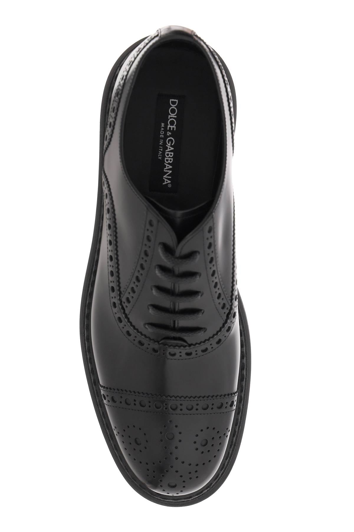 Brushed Leather Oxford Lace-ups  - Black