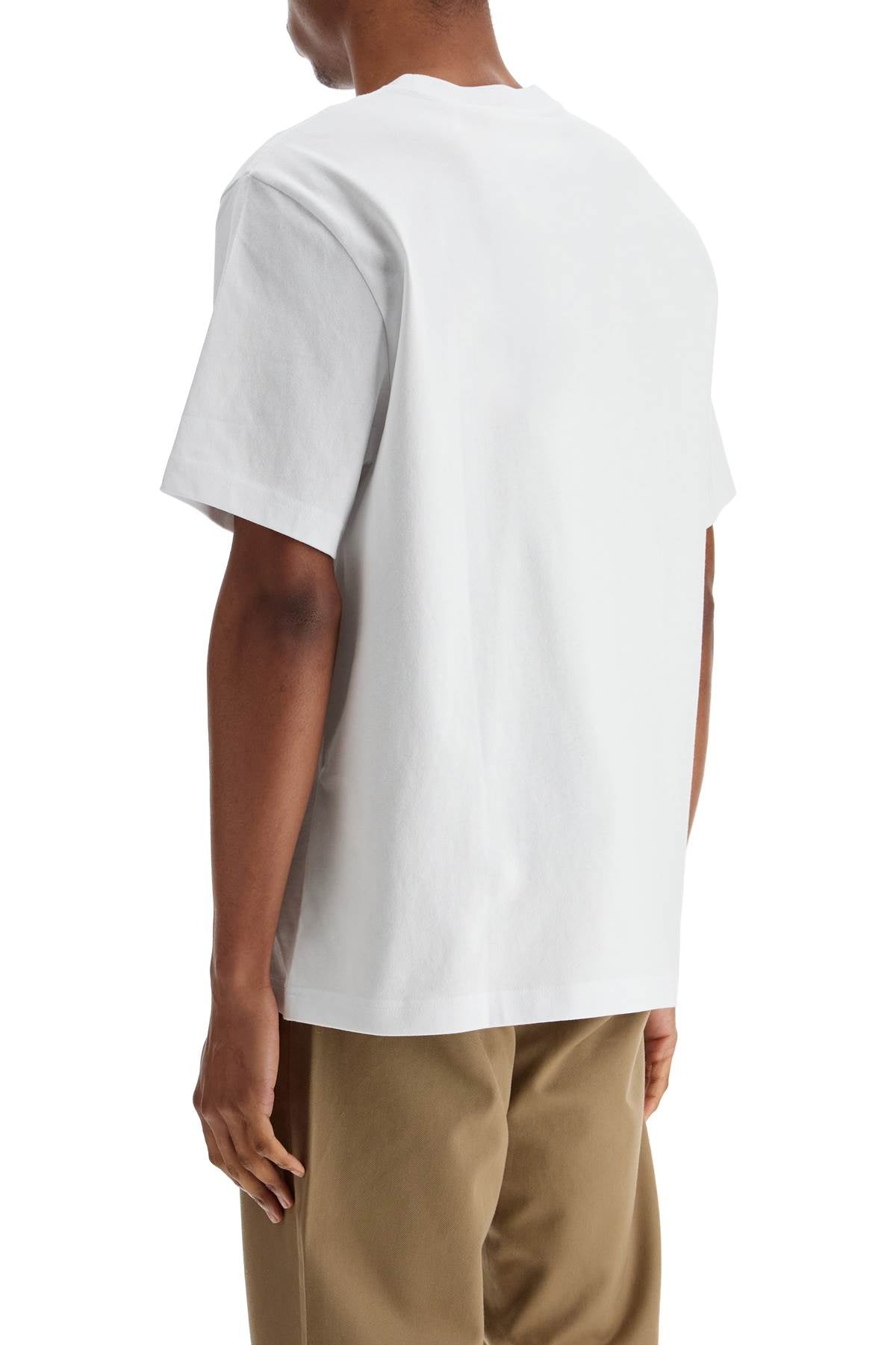 White Organic Cotton Crew Neck T-shirt With Discreet Logo  - White