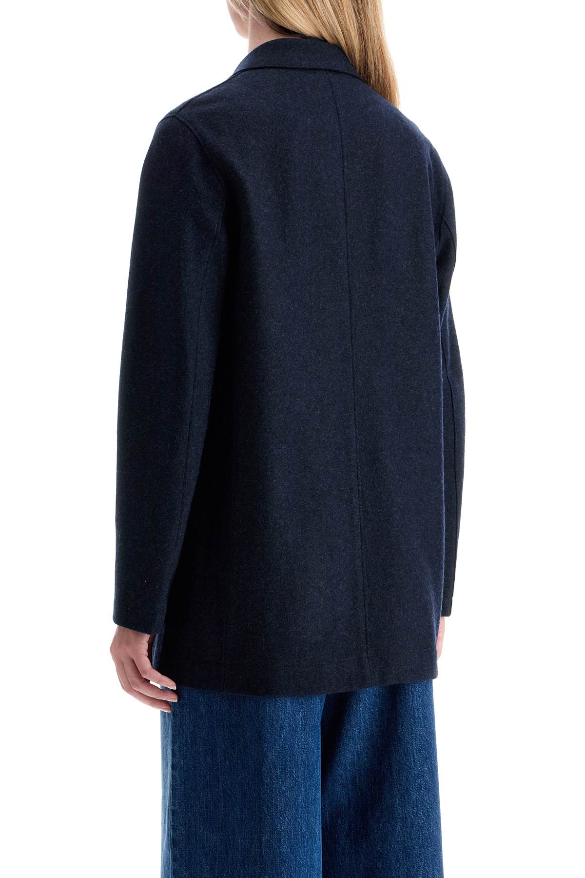 Double-breasted Cashmere Coat  - Blue