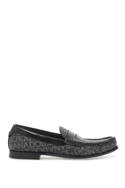 Jacquard Canvas Loafers  - Grey