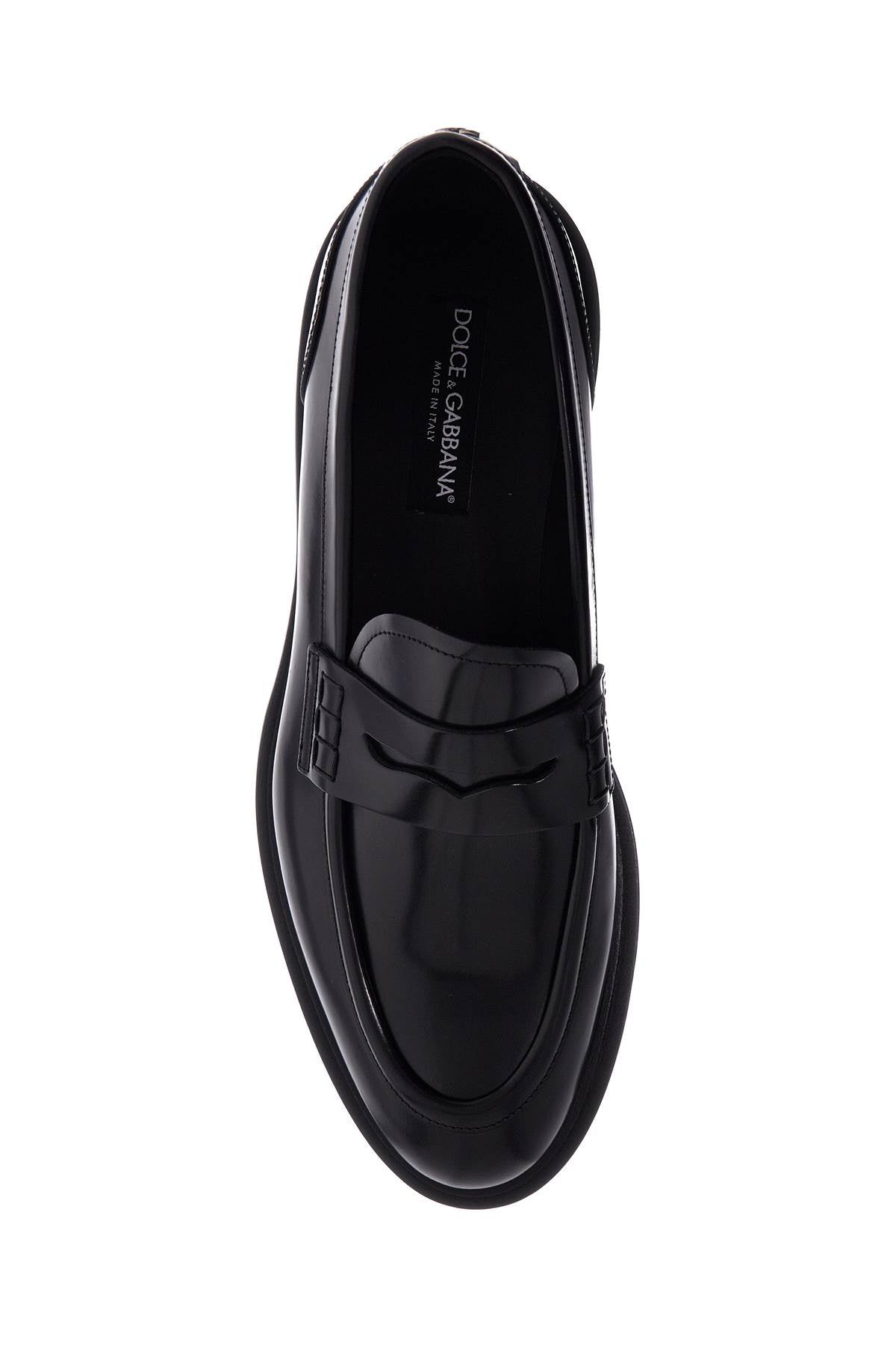 Brushed Leather Loafers  - Black