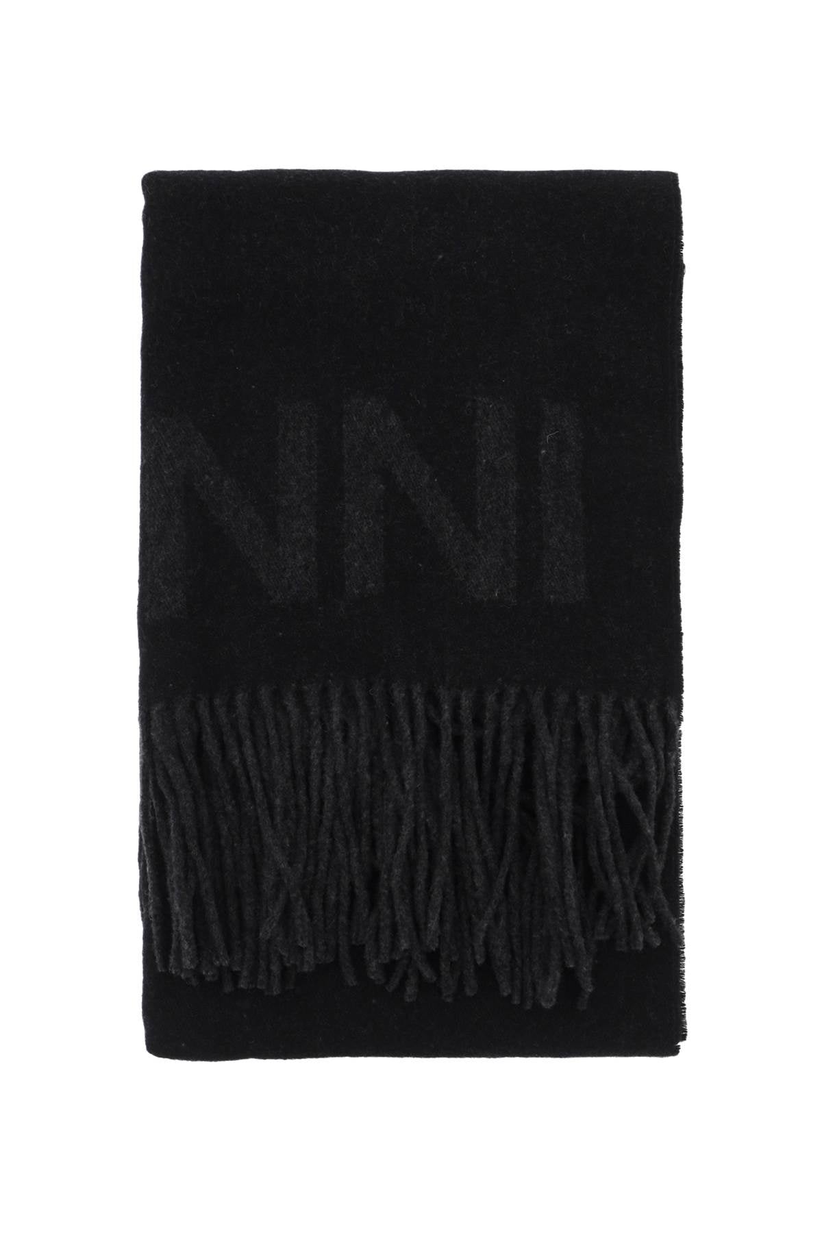 Logo Lettering Scarf  - Black