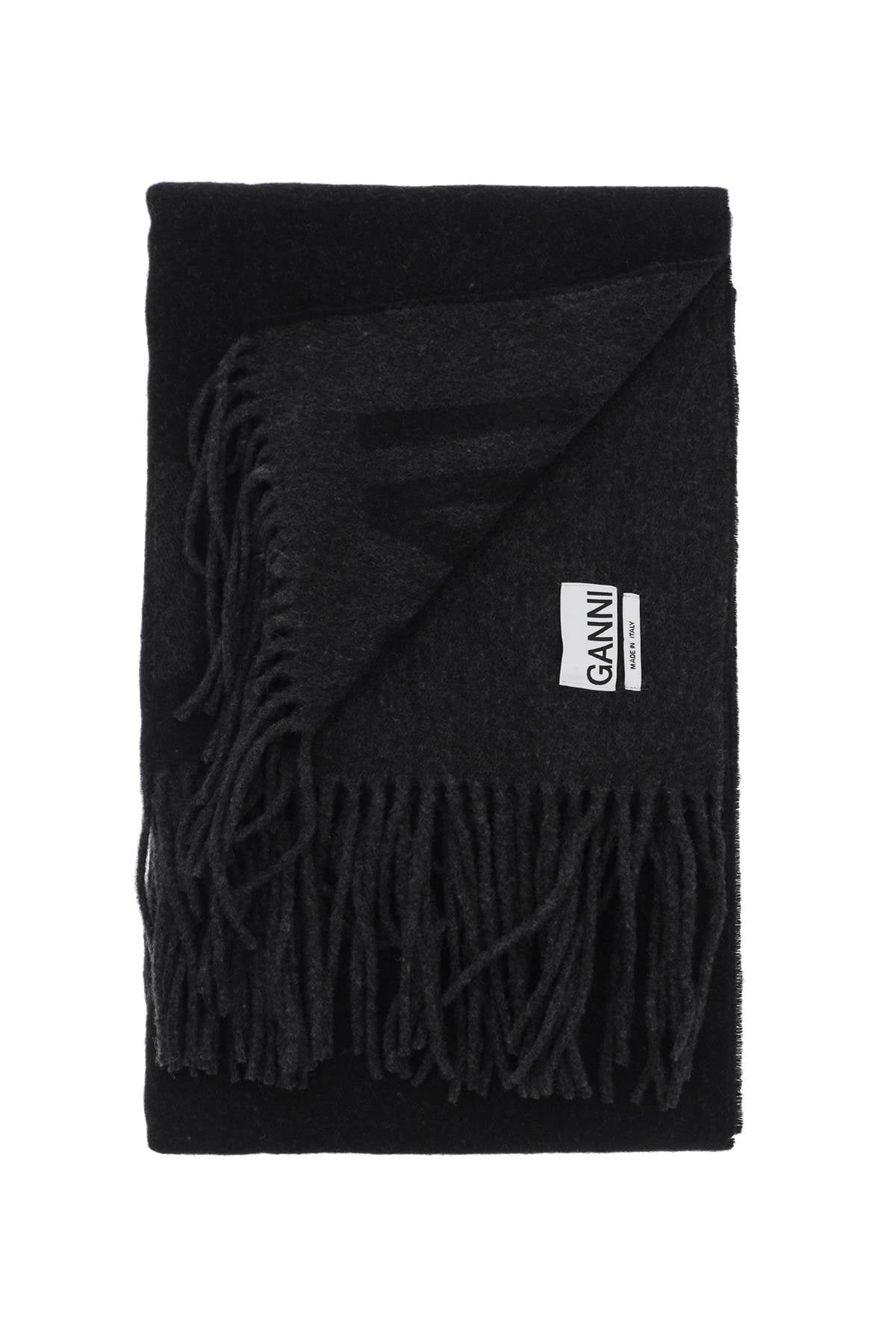 Logo Lettering Scarf  - Black