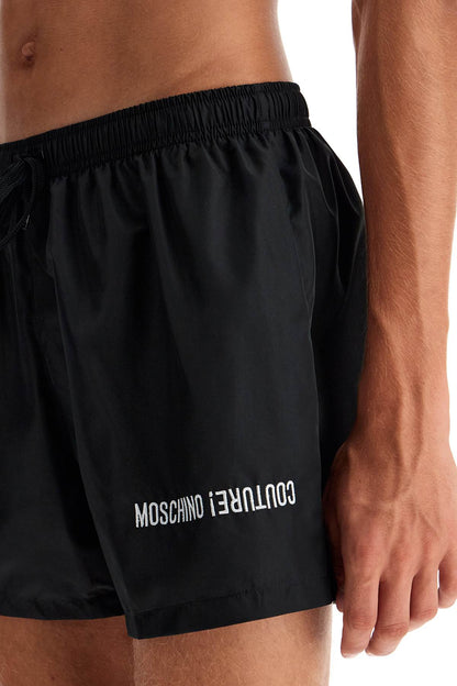 Embroidered Sea Boxer Shorts  - Black