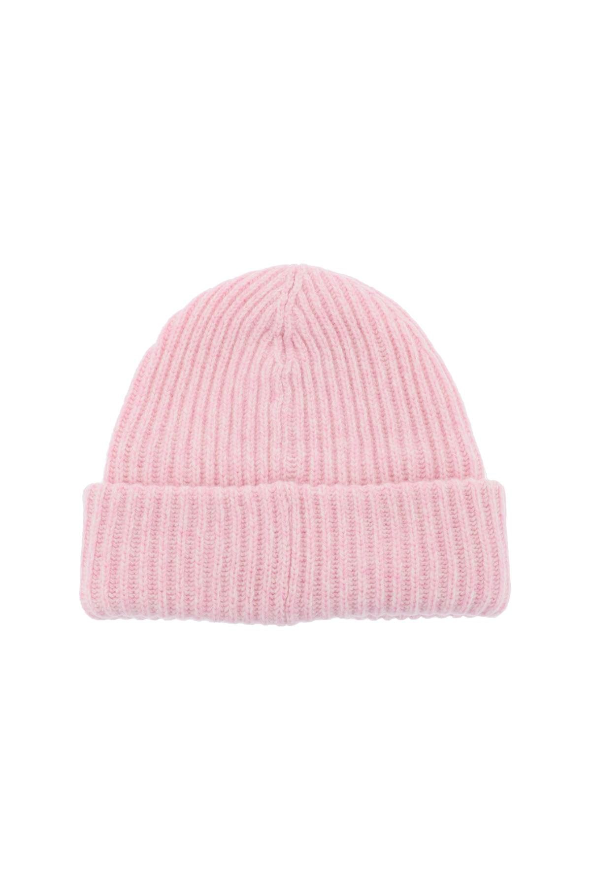 Beanie Hat With Logo Patch  - Pink