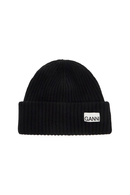 'beanie Hat With Logo Label  - Black