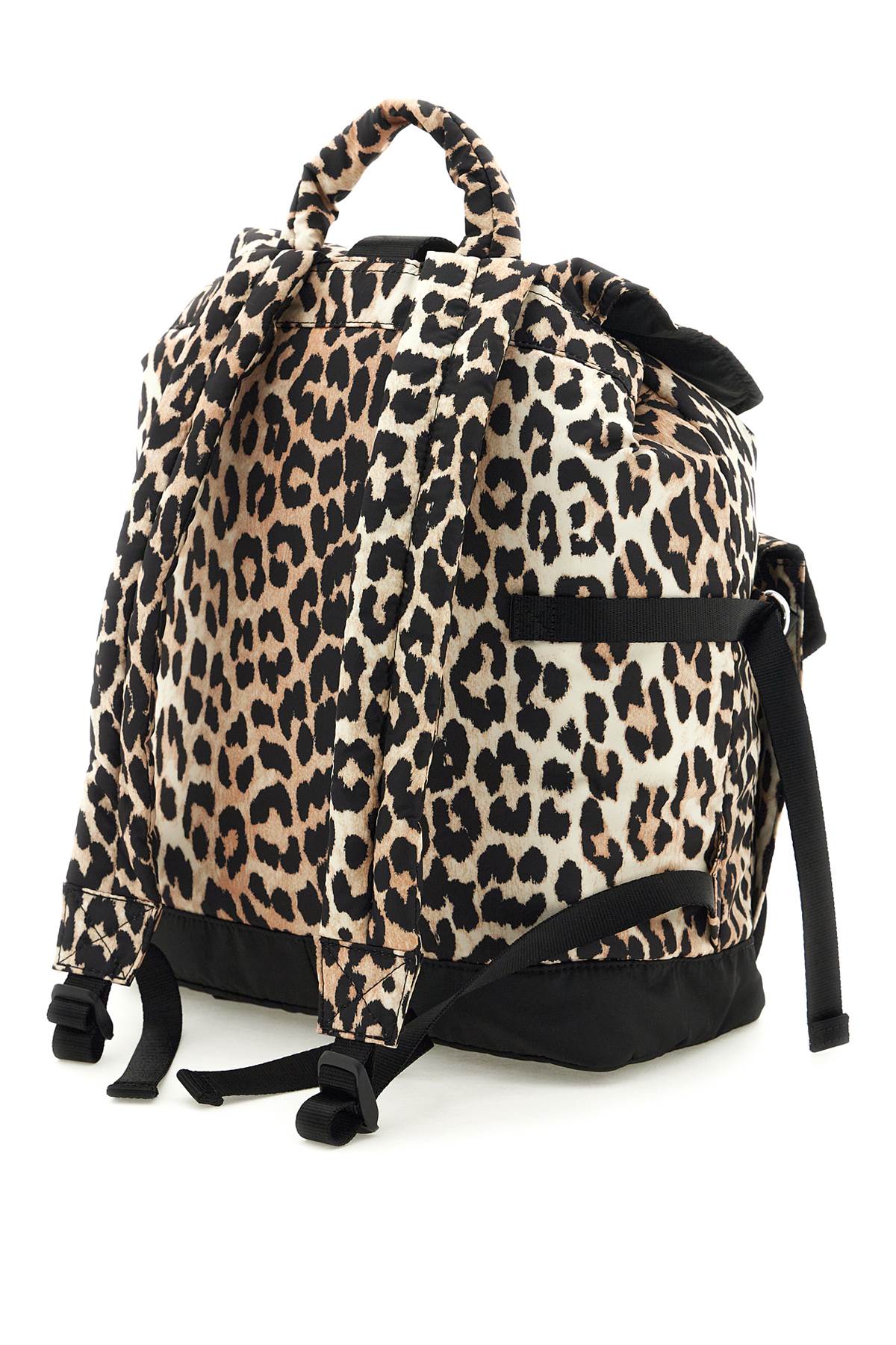 Animal Print Nylon Backpack  - Beige