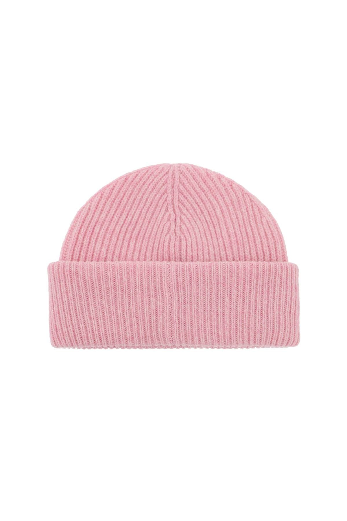 Beanie Hat With Logo Label  - Pink