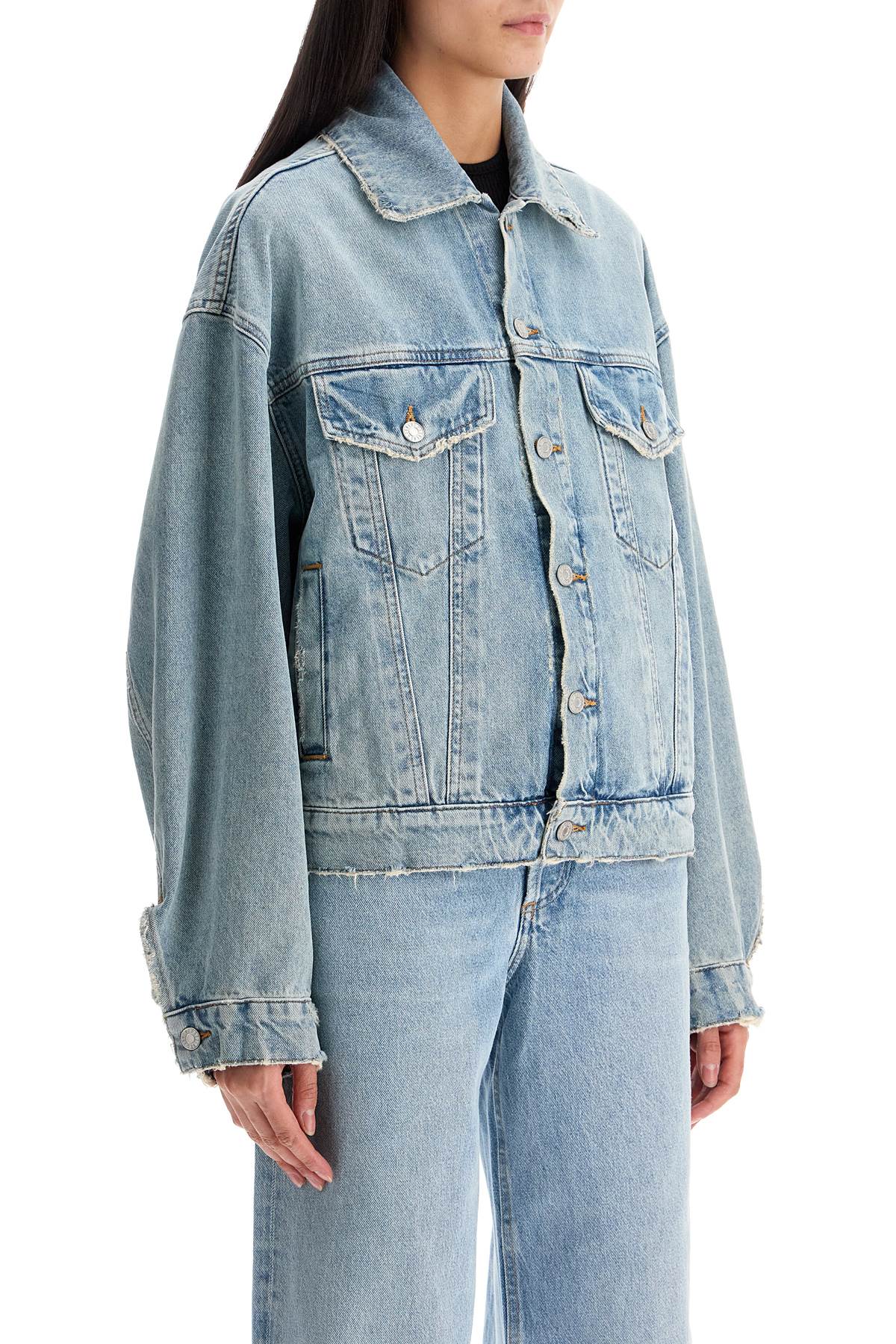 Denim Dalton Balloon Jacket With  - Blue