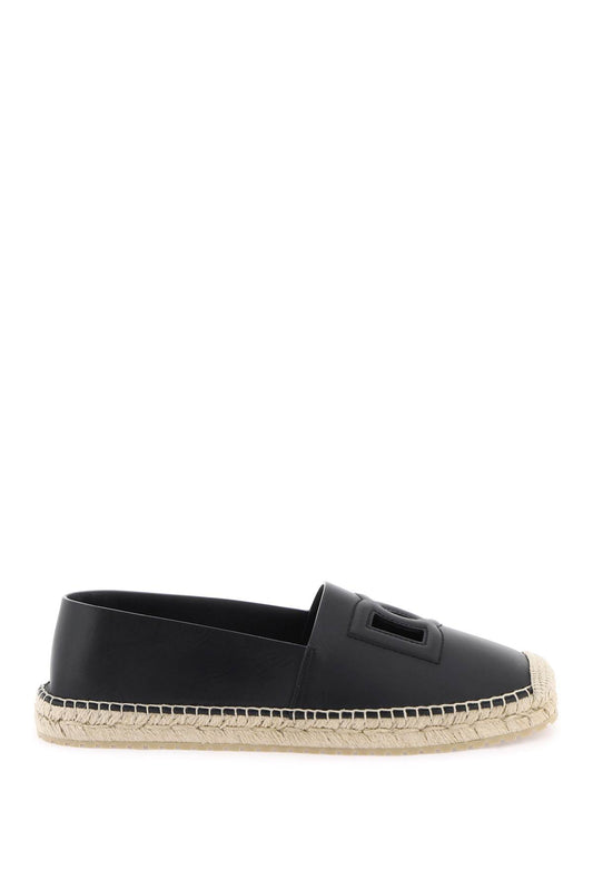 Leather Espadrilles With Dg Logo And  - Black