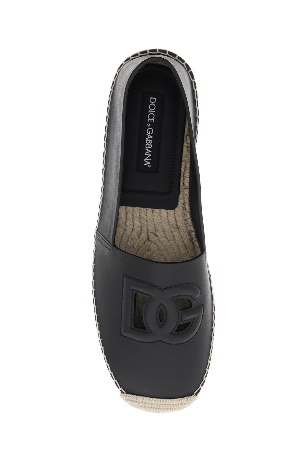 Leather Espadrilles With Dg Logo And  - Black