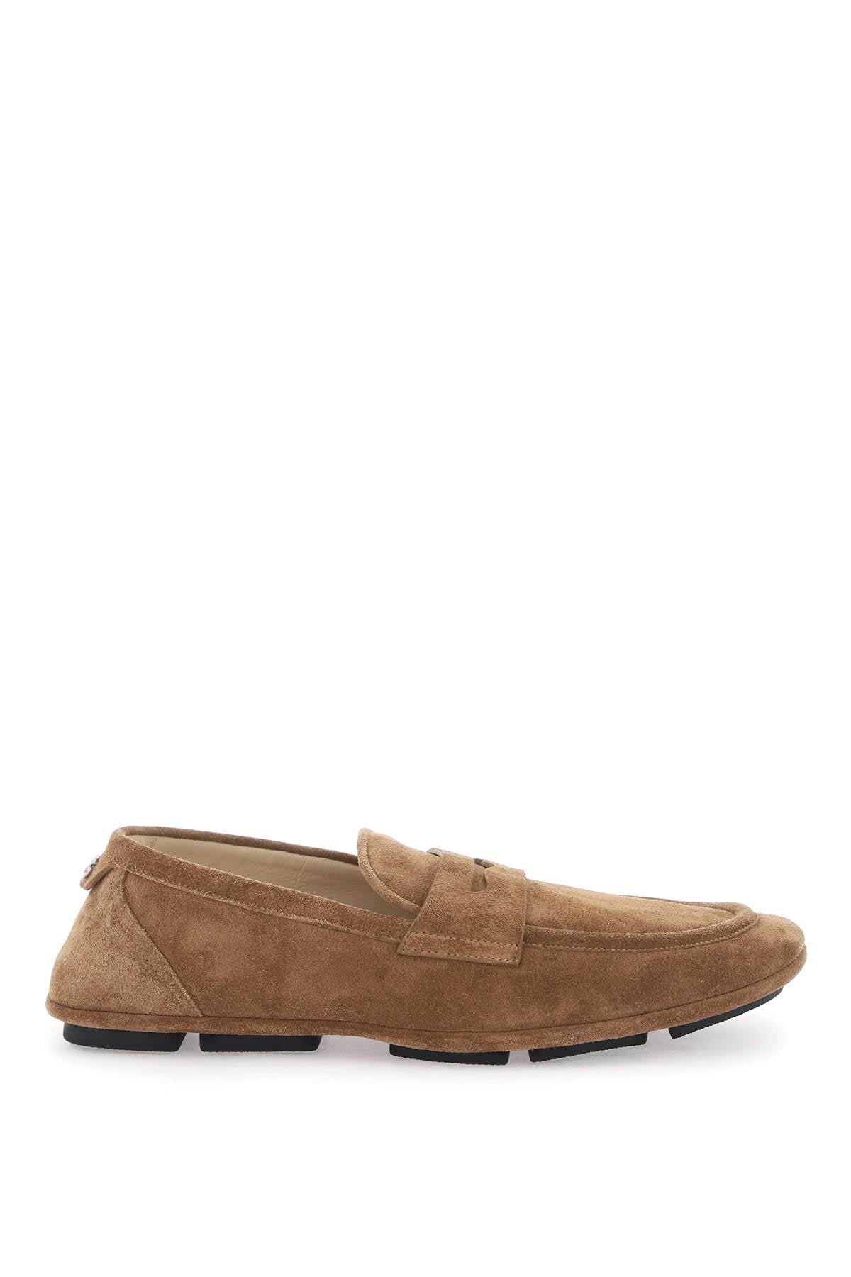 Calf Suede Driver Shoe  - Brown