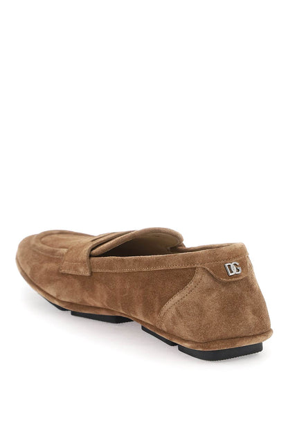 Calf Suede Driver Shoe  - Brown