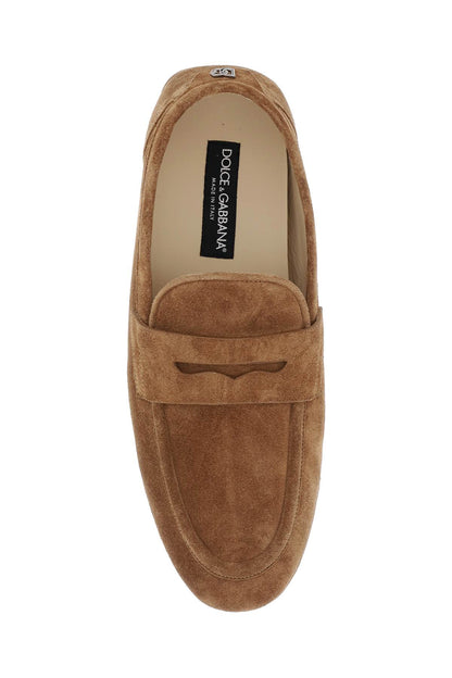 Calf Suede Driver Shoe  - Brown