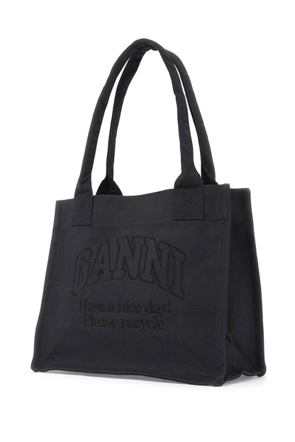 Recycled Cotton Tote Bag In  - Black