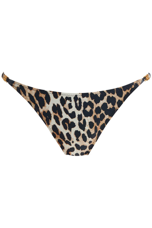 Leopard Print Bikini Briefs  - Beige