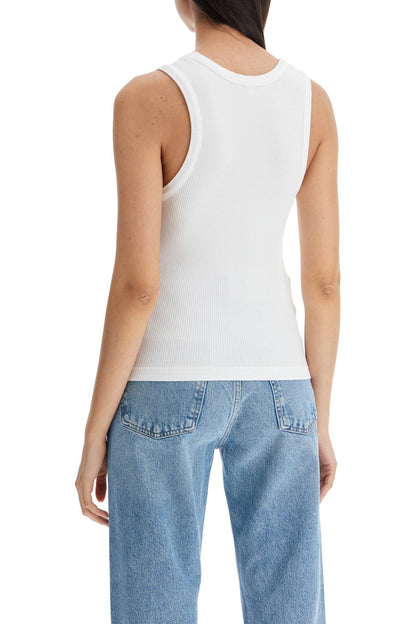 Poppy Ribbed Tank Top  - White